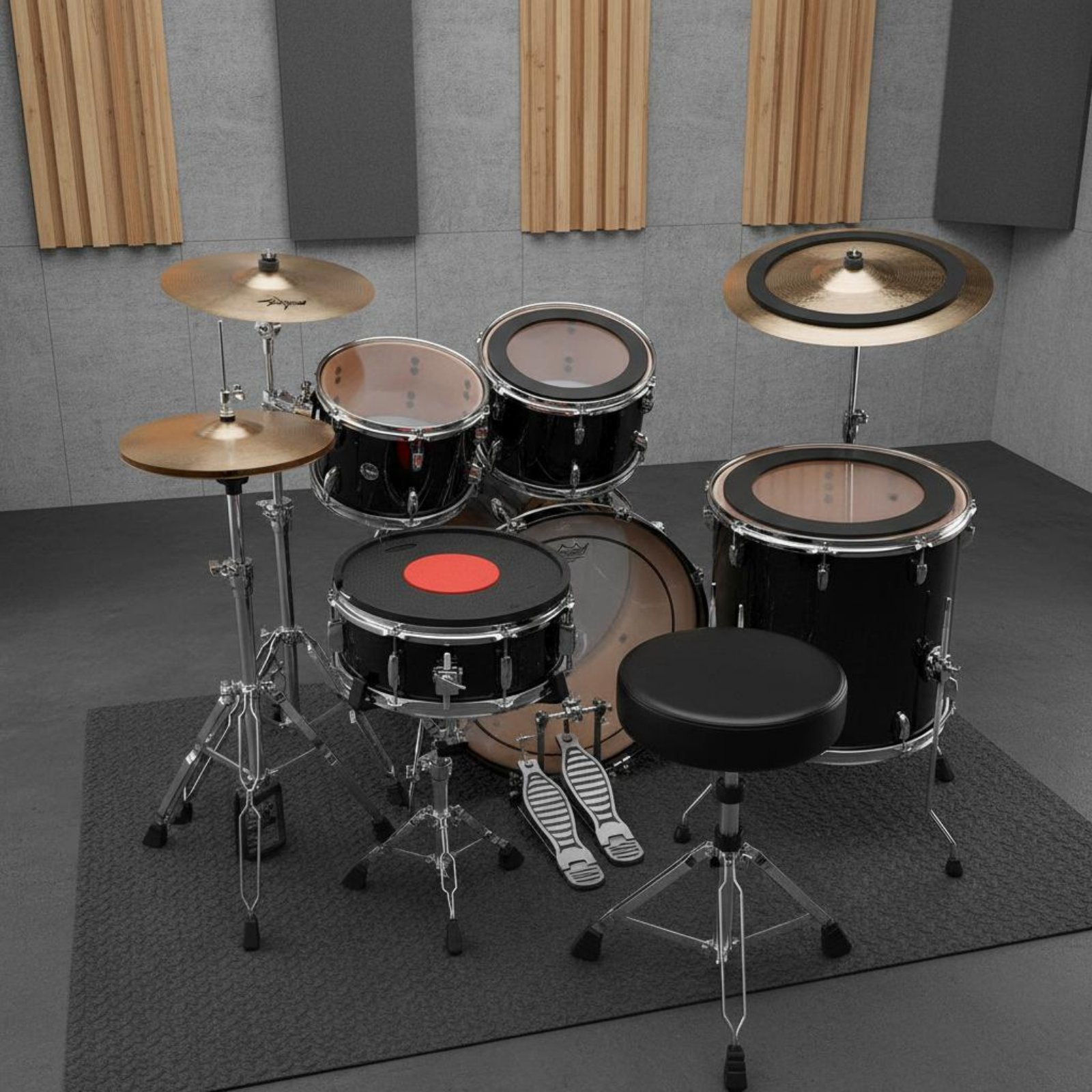 Musical Instrument Drum - Peredam Suara Drum dan Cymbal, Set