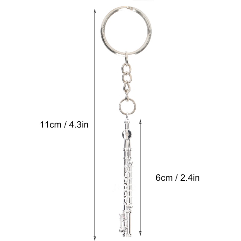 Musical Instrument Jewelry - Gantungan Kunci Seruling Logam Hadiah Dekorasi