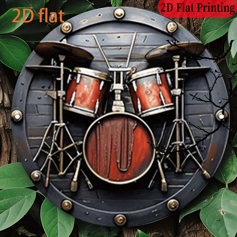 Musical Instrument Drum - Plakat logam retro musik rock vintage
