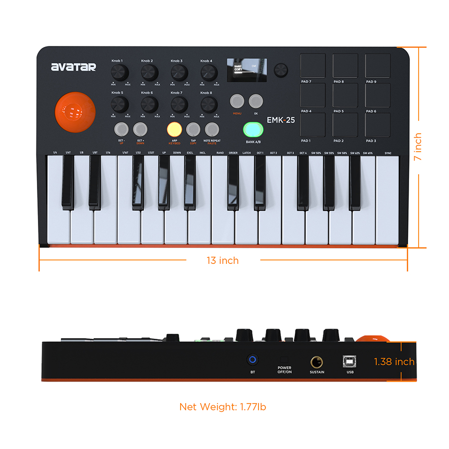 Keyboard MIDI Controller Denga - Musical Instrument Keyboard ulasan dan harga
