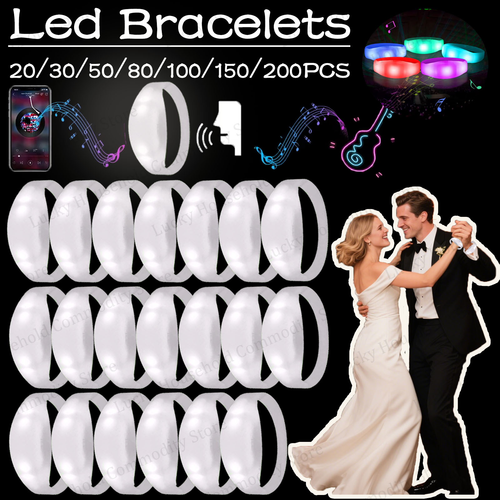 20-100 Buah Gelang Led Yang Di - Musical Instrument Jewelry ulasan dan harga