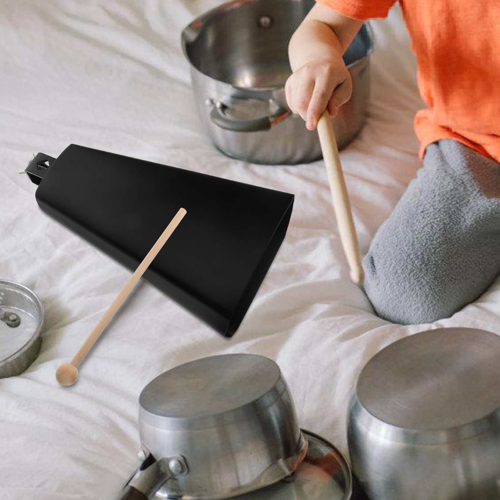 1Set Instrumen Cowbell Logam d - Musical Instrument Band ulasan dan harga