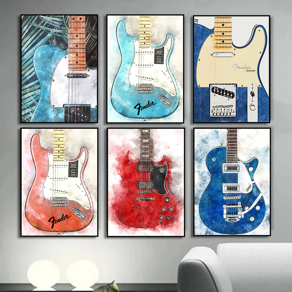 Lukisan Kanvas Gitar Musik Roc - Picture Of Musical Instrument ulasan dan harga