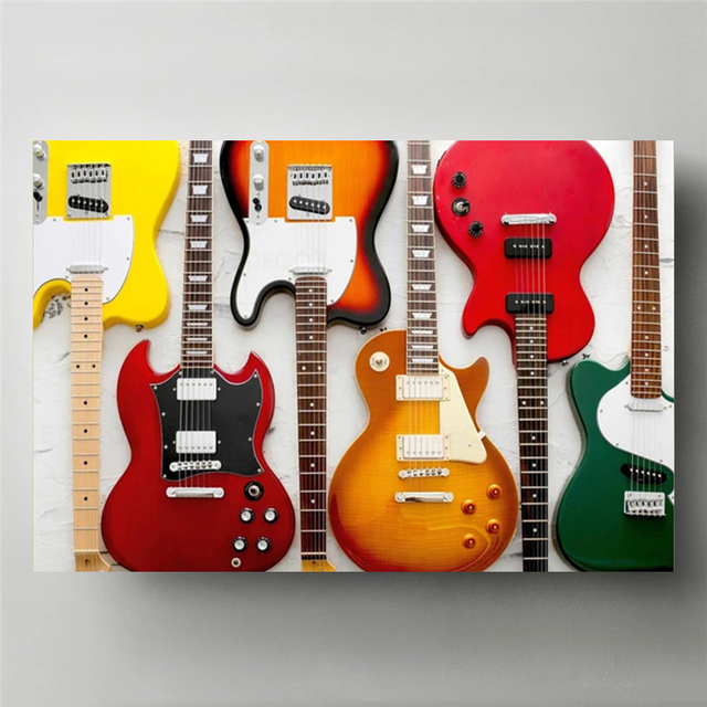 Lukisan Kanvas Gitar Musik Roc - Picture Of Musical Instrument ulasan dan harga