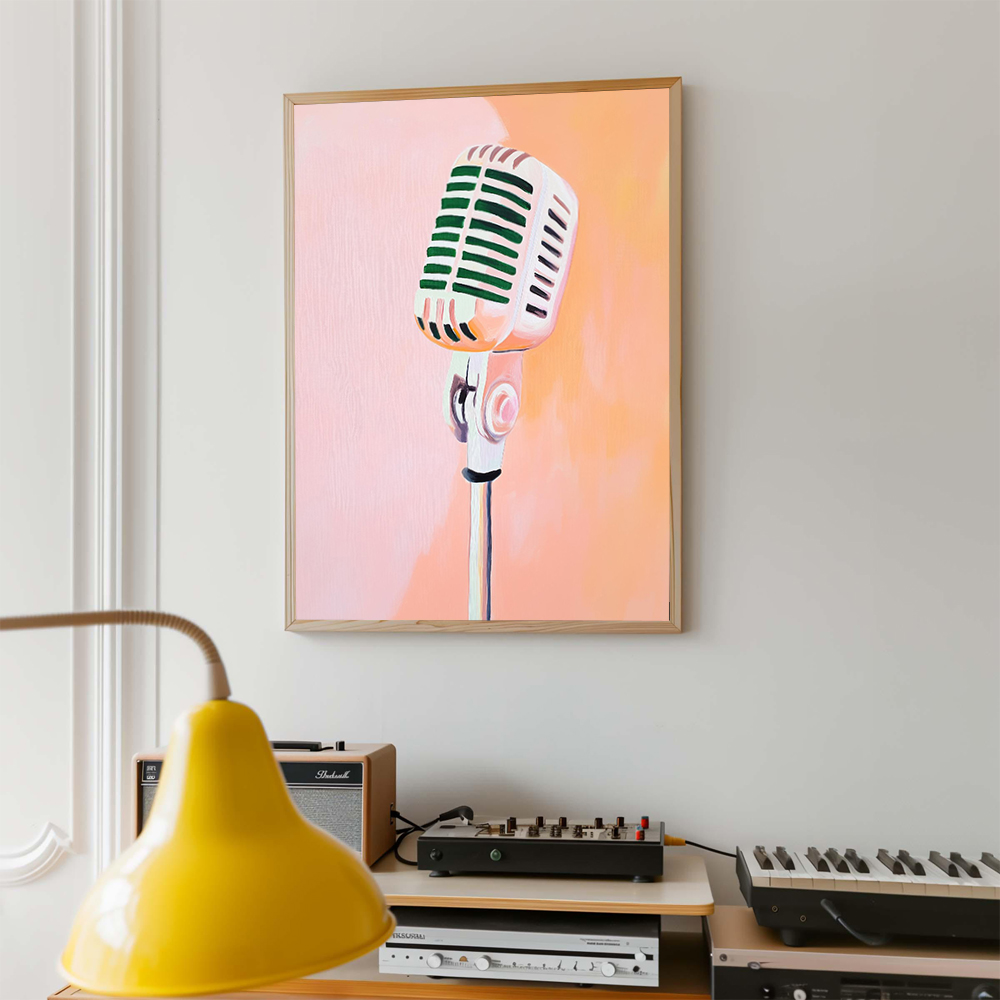 Poster Seni Musik Retro, Lukis - Picture Of Musical Instrument ulasan dan harga