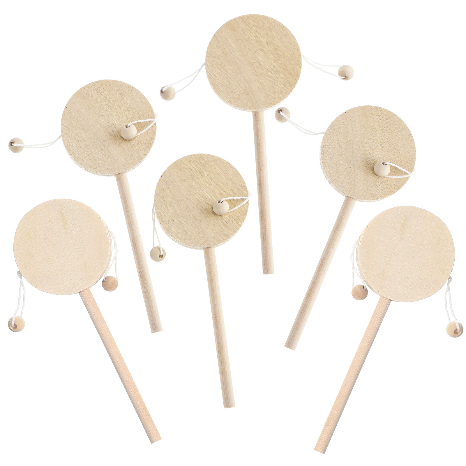 1 Set Drum Rattle Kayu DIY Bel - Musical Instrument Painting ulasan dan harga